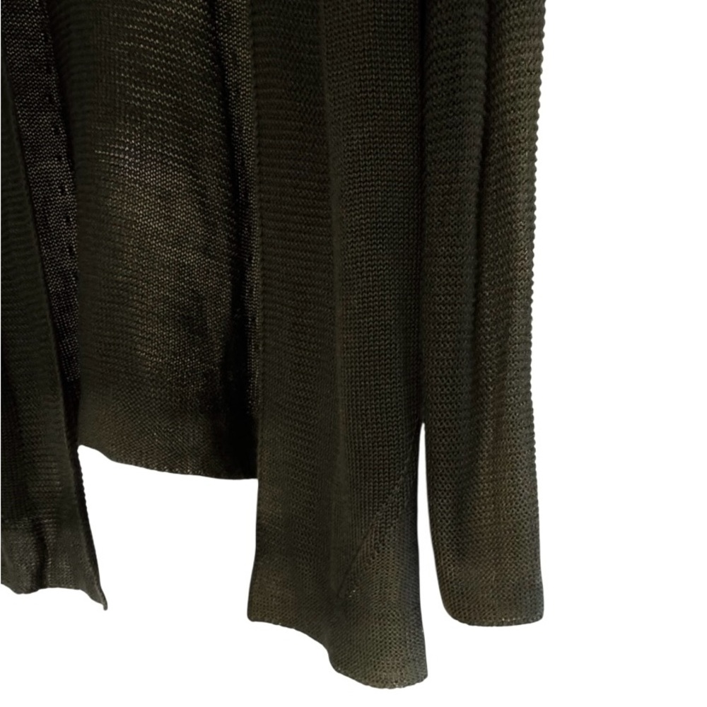 Worthington XL Lightweight Dark Olive Green Open Front Knit Cardigan Sweater - Picture 4 of 10